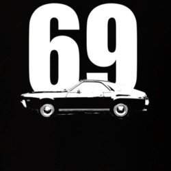 1969 AMX Side View With Year Dark Color T Shirt