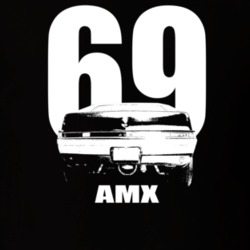 1969 AMX Rear View With Year And Model Dark Color T Shirt