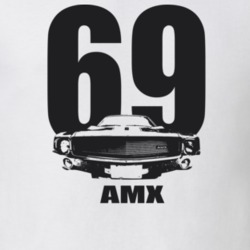 1969 AMX Grill View With Year And Model Light Color T Shirt