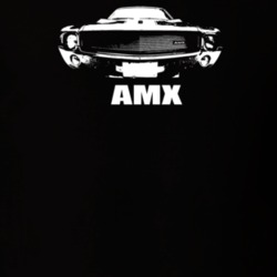 1969 AMX Grill View With Model Dark Color T Shirt