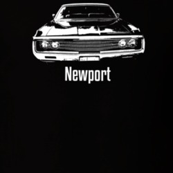 1970 Newport Grill View With Model Dark Color T Shirt