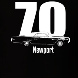 1970 Newport Side View With Year And Model Dark Color T Shirt