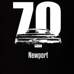 1970 Newport Rear View With Year And Model Dark Color T Shirt