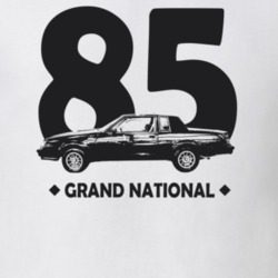 1985 Grand National Side View With Year And Model Light Color T Shirt