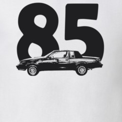 1985 Grand National Side View With Year Light Color T Shirt