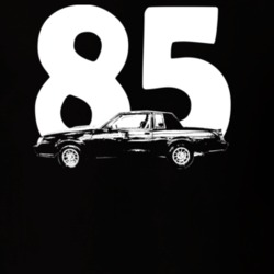 1985 Grand National Side View With Year Dark Color T Shirt