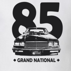 1985 Grand National Grill View With Year And Model Light Color T Shirt