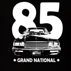 1985 Grand National Grill View With Year And Model Dark Color T Shirt