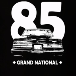 1985 Grand National Rear View With Year And Model Dark Color T Shirt