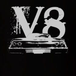1969 CHEVY BEL AIR Rear White Graphic V8 T Shirt