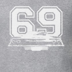 1969 CHEVY BEL AIR Rear White Graphic Year T Shirt