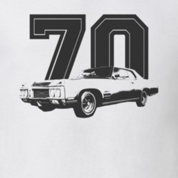 1970 BUICK WILDCAT Side Black Graphic Year T Shirt
