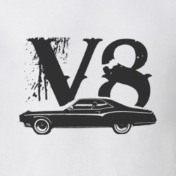 1970 BUICK RIVIERA Side Black Graphic V8 T Shirt