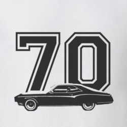 1970 BUICK RIVIERA Side Black Graphic Year T Shirt
