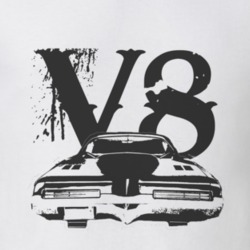 1971 BUICK RIVIERA Rear Black Graphic V8 T Shirt