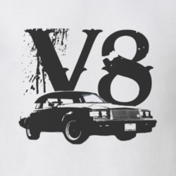 1983 BUICK GRAND NATIONAL Side Black Graphic V8 T Shirt
