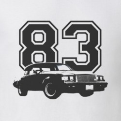 1987 BUICK GRAND NATIONAL Side Black Graphic Year T Shirt