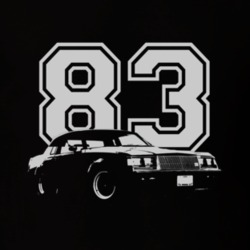 1987 BUICK GRAND NATIONAL Side White Graphic Year T Shirt