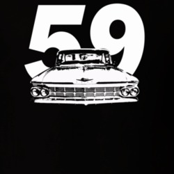 1959 Bsicayne Grill View With Year Dark Color T Shirt