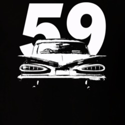 1959 Bsicayne Rear View With Year Dark Color T Shirt