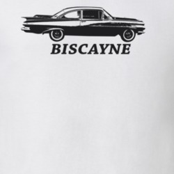 1959 Bsicayne Side View With Model Light Color T Shirt