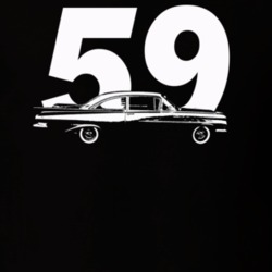 1959 Bsicayne Side View With Year Dark Color T Shirt
