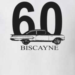 1960 Biscayne Side View With Year and Model Light Color T Shirt