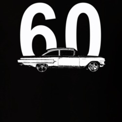 1960 Biscayne Side View With Year Dark Color T Shirt