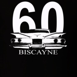 1960 Biscayne Rear View With Year and Model Dark Color T Shirt