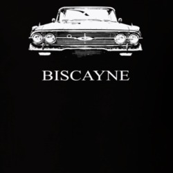 1960 Biscayne Grill View With Model Dark Color T Shirt