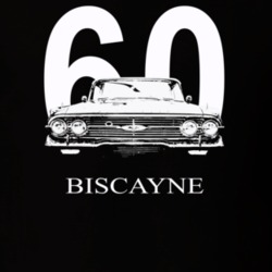 1960 Biscayne Grill View With Year and Model Dark Color T Shirt