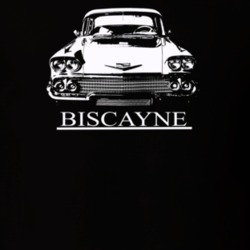 1958 Biscayne Grill View With Model Dark Color T Shirt