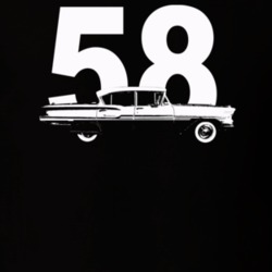 1958 Biscayne Side View With Year Dark Color T Shirt