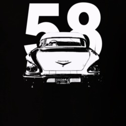 1958 Biscayne Rear View With Year Dark Color T Shirt
