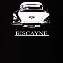 1958 Biscayne Rear View With Model Dark Color T Shirt
