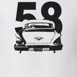 1958 Biscayne Rear View With Year Light Color T Shirt