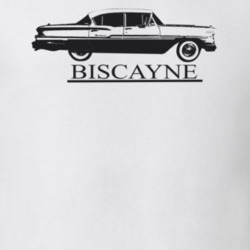 1958 Biscayne Side View With Model Light Color T Shirt