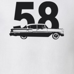 1958 Biscayne Side View With Year Light Color T Shirt