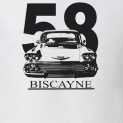 1958 Biscayne Grill View With Year And Model Light Color T Shirt