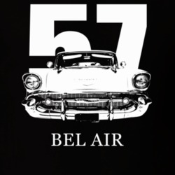 1957 Bel Air Grill View With Year And Model Dark Color T Shirt
