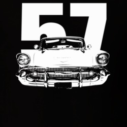 1957 Bel Air Grill View With Year Dark Color T Shirt