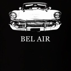 1957 Bel Air Grill View With Model Dark Color T Shirt