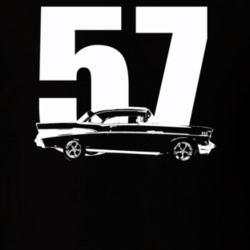 1957 Bel Air Side View With Year Dark Color T Shirt