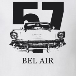 1957 Bel Air Grill View With Year And Model Light Color T Shirt
