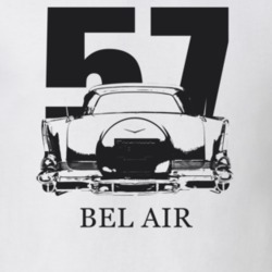 1957 Bel Air Rear View With Year And Model Light Color T Shirt