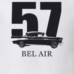 1957 Bel Air Side View With Year And Model Light Color T Shirt