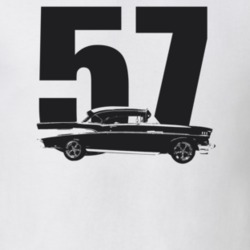 1957 Bel Air Side View With Year Light Color T Shirt