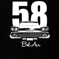 1958 Bel Air Grill View With Year And Model Dark Color T Shirt