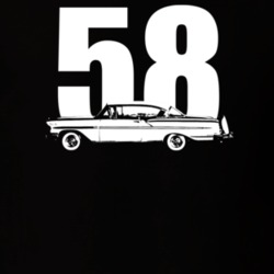 1958 Bel Air Side View With Year Dark Color T Shirt