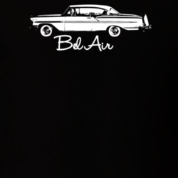 1958 Bel Air Side View With Model Dark Color T Shirt